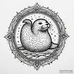 Seal, ink illustration for tattoo, linework t… — эскиз тату (№1749992724_0, 15.06.2025 13:05) — Tatufoto.com