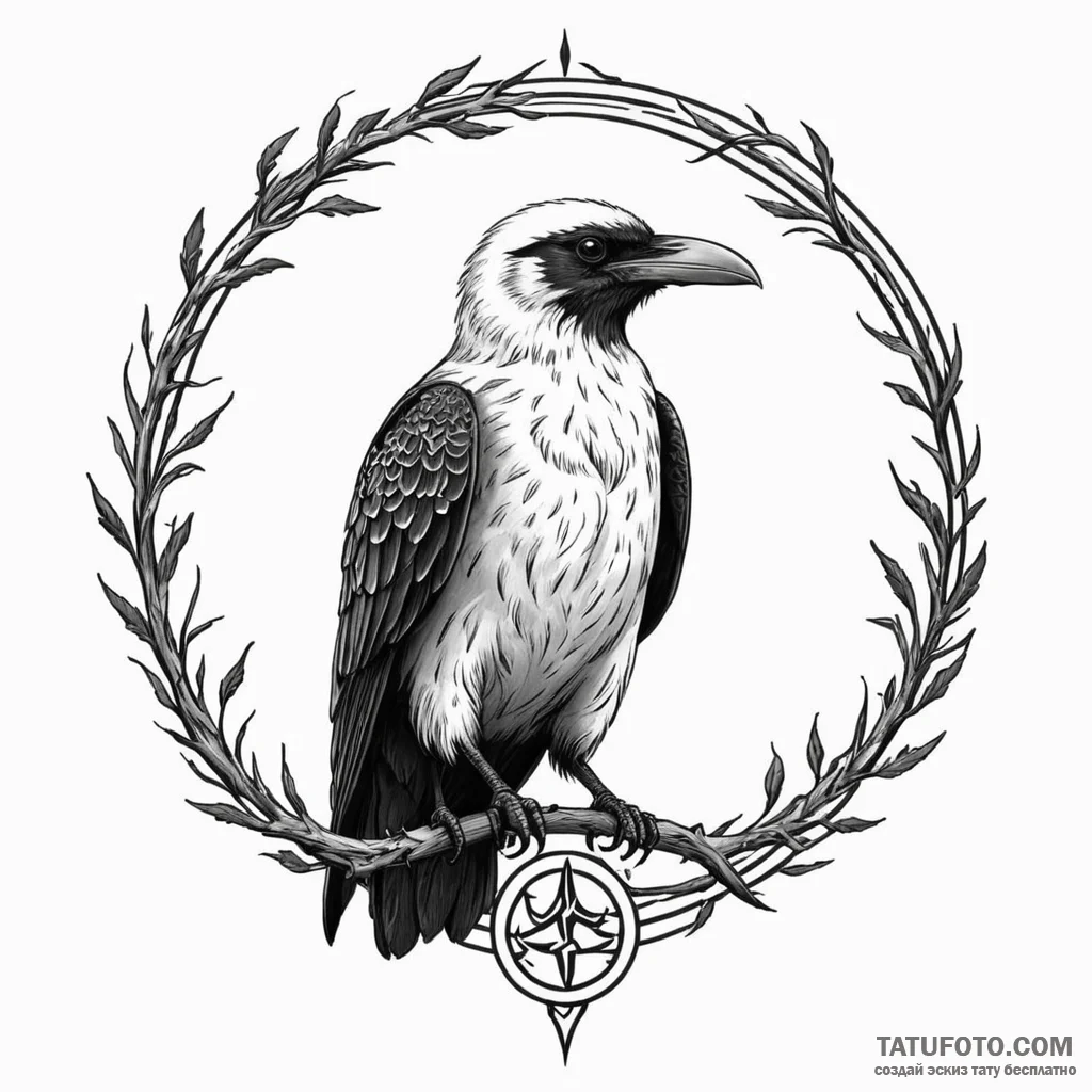 хугин мунин - эскиз тату (№1749992899_0, 15.06.2025 13:08) — Tatufoto.com