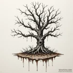 Desolate tree with bone roots, tattoo line ar… — эскиз тату (№1749994680_0, 15.06.2025 13:38) — Tatufoto.com
