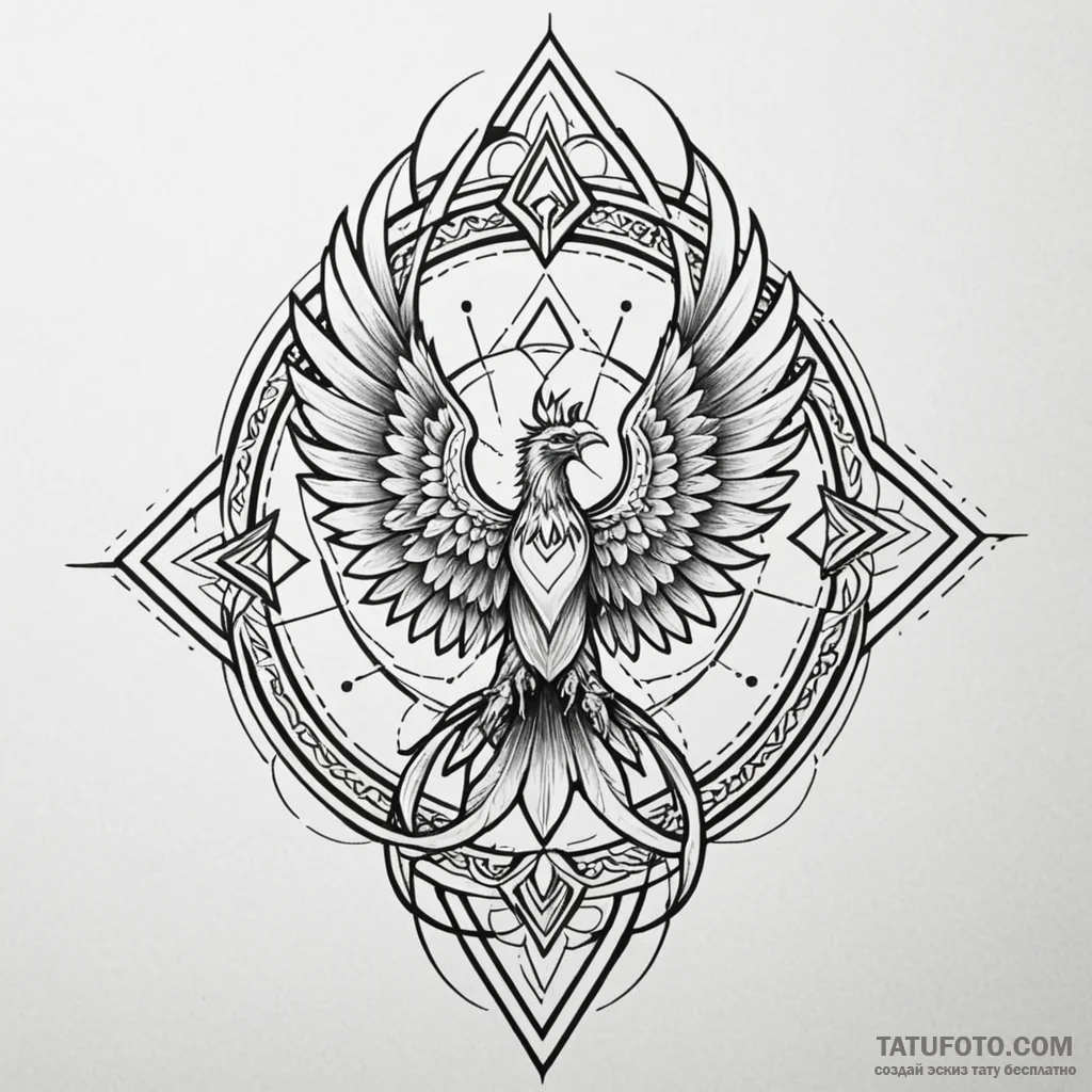 Ashen phoenix failing to rise, tattoo flash s... - эскиз тату (№1749995576_0, 15.06.2025 13:52) — Tatufoto.com
