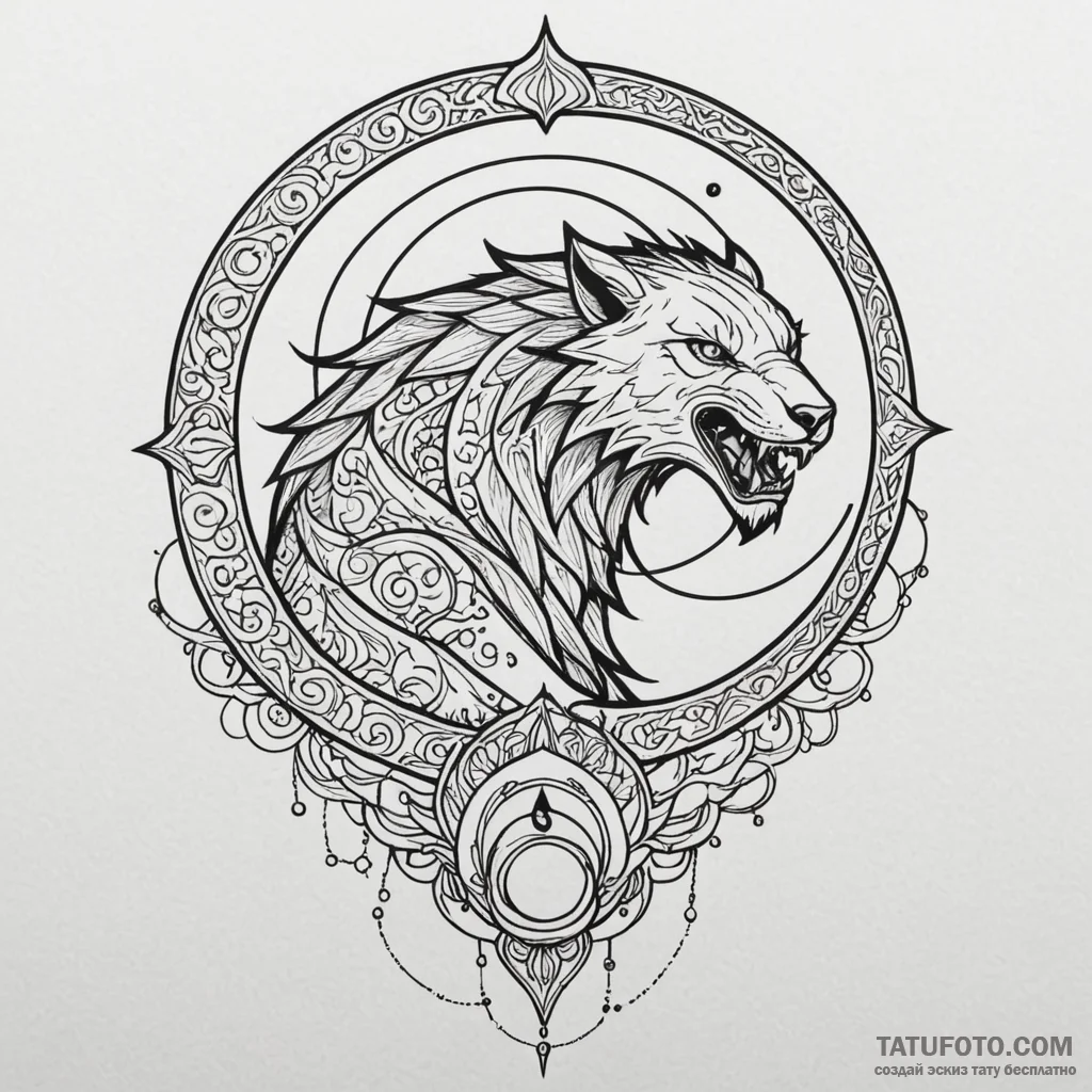 Riftclaw beast beneath eclipsed moon, tattoo... - эскиз тату (№1749996202_0, 15.06.2025 14:03) — Tatufoto.com