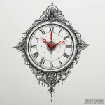 Clock with pendulum made of bone, concept art… — эскиз тату (№1749996271_0, 15.06.2025 14:04) — Tatufoto.com