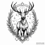 Atomic stag standing in data forest, tattoo f… — эскиз тату (№1749997034_0, 15.06.2025 14:17) — Tatufoto.com