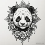 Panda, ink illustration for tattoo, chicano t… — эскиз тату (№1750001086_0, 15.06.2025 15:24) — Tatufoto.com
