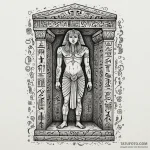 An ancient sarcophagus in a dimly lit tomb, i… — эскиз тату (№1750003344_0, 15.06.2025 16:02) — Tatufoto.com