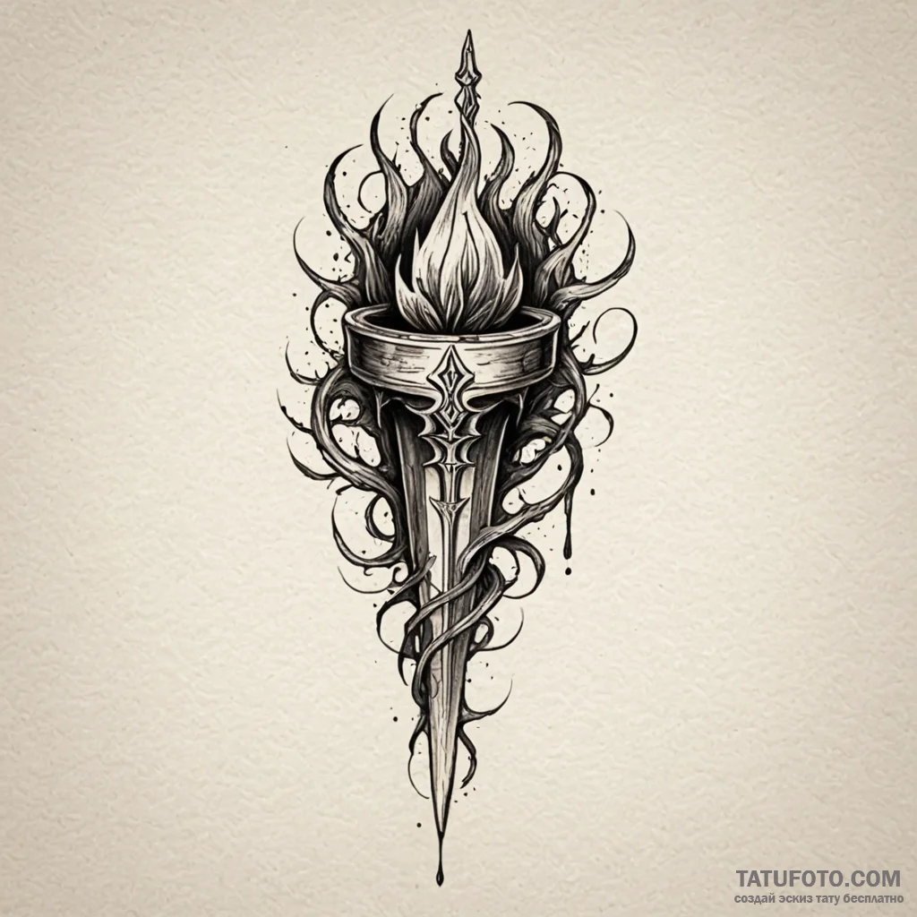 Dagger in cursed chalice, ink illustration fo... - эскиз тату (№1750003412_0, 15.06.2025 16:03) — Tatufoto.com