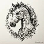 Horse, tattoo drawing outline, on a clean whi… — эскиз тату (№1750003752_0, 15.06.2025 16:09) — Tatufoto.com