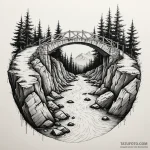 Oak bridge breaking over abyss, artistic tatt… — эскиз тату (№1750004237_0, 15.06.2025 16:17) — Tatufoto.com