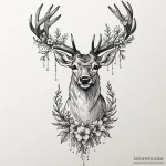 Deer with antlers that bloom with seasonal fl… — эскиз тату (№1750004702_0, 15.06.2025 16:25) — Tatufoto.com