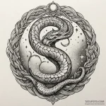 Angelic serpent wrapping around celestial orb… — эскиз тату (№1750006192_0, 15.06.2025 16:49) — Tatufoto.com