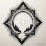 Black gate opening into void, artistic tattoo… — эскиз тату (№1750006464_0, 15.06.2025 16:54) — Tatufoto.com