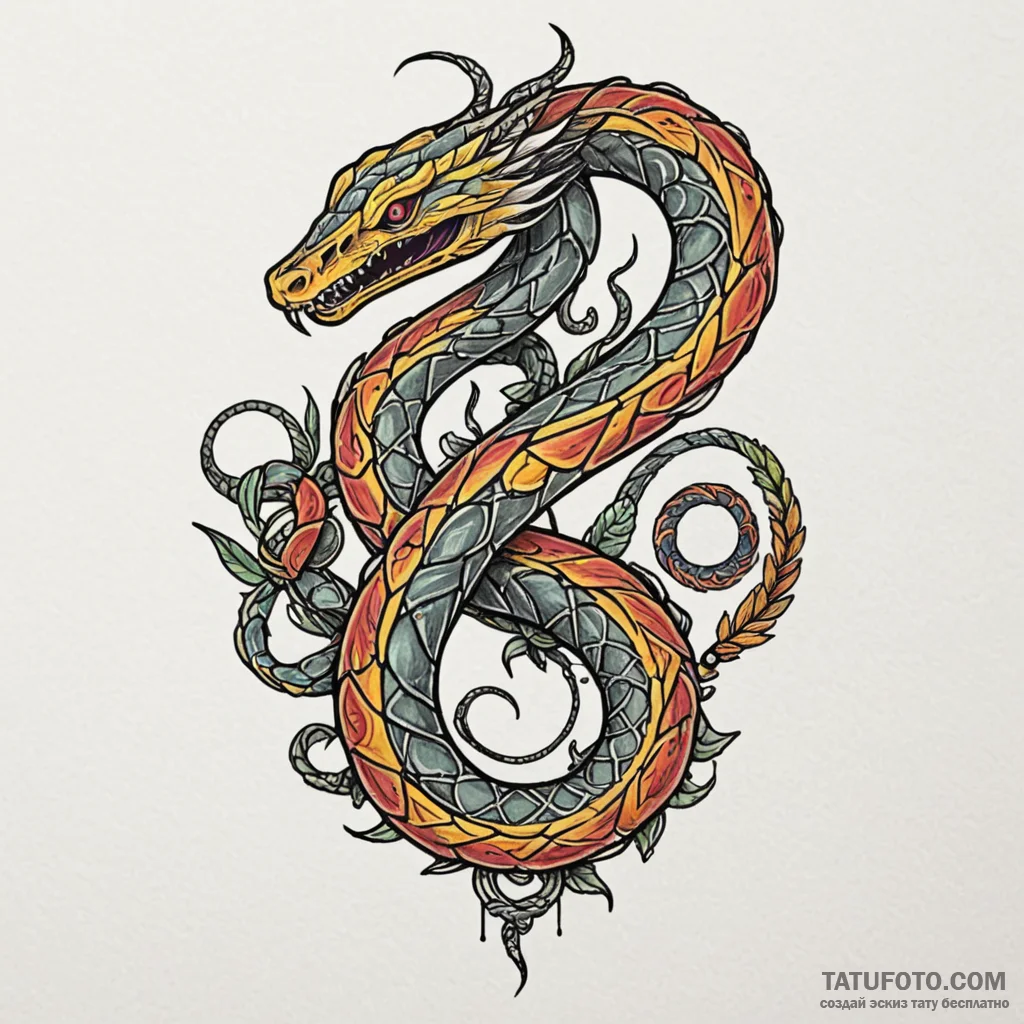 Bone serpent fused with blade, tattoo line ar... - эскиз тату (№1750007076_0, 15.06.2025 17:04) — Tatufoto.com