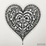 Gear-filled heart with a key in its center, t… — эскиз тату (№1750009019_0, 15.06.2025 17:36) — Tatufoto.com