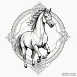 Riderless horse returning from a lost battle,… — эскиз тату (№1750010023_0, 15.06.2025 17:53) — Tatufoto.com