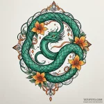 Jade serpent weaving through stars, tattoo sk… — эскиз тату (№1750010100_0, 15.06.2025 17:55) — Tatufoto.com