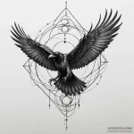 Angelic raven soaring through endless sky, ar… — эскиз тату (№1750011619_0, 15.06.2025 18:20) — Tatufoto.com