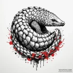 A pangolin curled up, ink illustration for ta… — эскиз тату (№1750012502_0, 15.06.2025 18:35) — Tatufoto.com