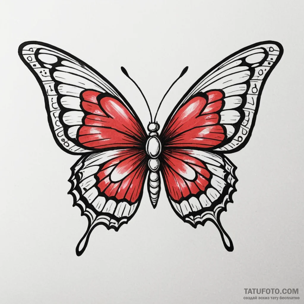 Butterfly, tattoo sketch design, bold outline... - эскиз тату (№1750013743_0, 15.06.2025 18:55) — Tatufoto.com