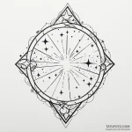 A detailed broken mirror reflecting stars, co… — эскиз тату (№1750015521_0, 15.06.2025 19:25) — Tatufoto.com