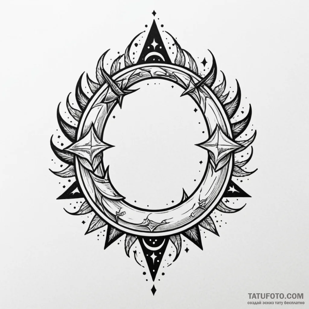 Karambit knife crowned in stars, tattoo drawi... - эскиз тату (№1750017014_0, 15.06.2025 19:50) — Tatufoto.com