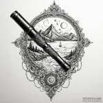 Spyglass, focused on a distant shore, tattoo… — эскиз тату (№1750018660_0, 15.06.2025 20:17) — Tatufoto.com