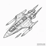 Spaceship blueprint — эскиз тату (№1750023665_0, 15.06.2025 21:41) — Tatufoto.com
