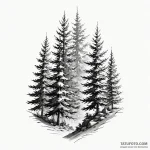 Fir trees, ink illustration for tattoo, clear… — эскиз тату (№1750025966_0, 15.06.2025 22:19) — Tatufoto.com