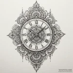 Clock, concept art for tattoo, highly detaile… — эскиз тату (№1750026035_0, 15.06.2025 22:20) — Tatufoto.com