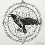 Atomic raven with neon scars, artistic tattoo… — эскиз тату (№1750026108_0, 15.06.2025 22:21) — Tatufoto.com