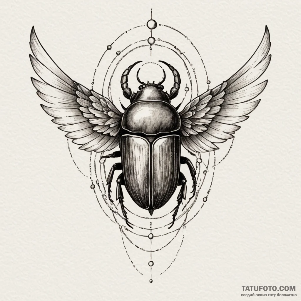 Scarab wings beneath spectral veil, tattoo dr... - эскиз тату (№1750026463_0, 15.06.2025 22:27) — Tatufoto.com