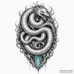 Molten serpent beneath icy gate, concept art… — эскиз тату (№1750026604_0, 15.06.2025 22:30) — Tatufoto.com