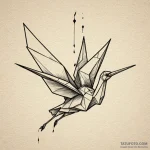 Origami crane turning into a real bird mid-fl… — эскиз тату (№1750027708_0, 15.06.2025 22:48) — Tatufoto.com