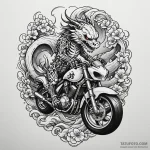 Animated skeleton riding motorcycle, tattoo f… — эскиз тату (№1750027993_0, 15.06.2025 22:53) — Tatufoto.com