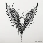 Glyph-etched wings devouring starlight, conce… — эскиз тату (№1750028738_0, 15.06.2025 23:05) — Tatufoto.com