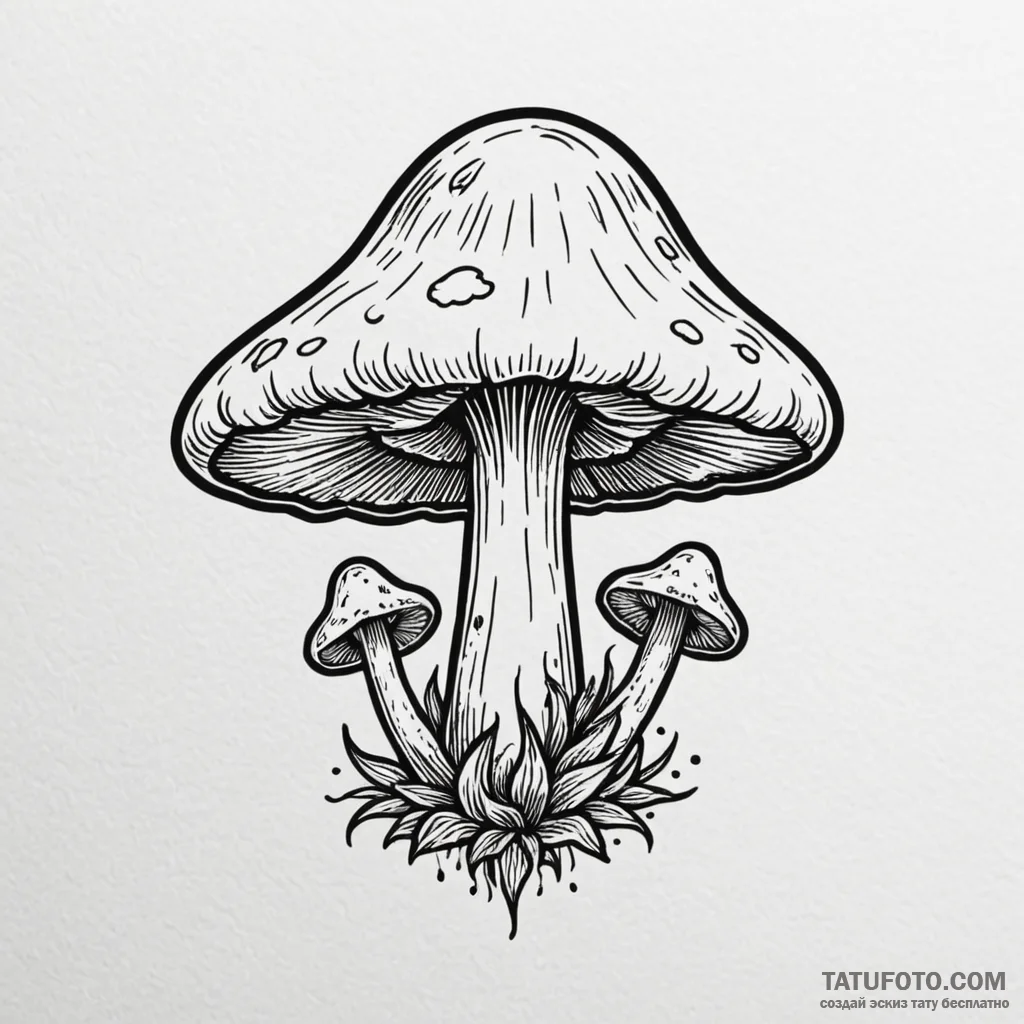 Mushroom cloud, tattoo drawing outline, aesth... - эскиз тату (№1750030117_0, 15.06.2025 23:28) — Tatufoto.com