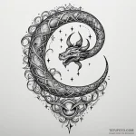 Moon serpent devouring stars, tattoo flash sh… — эскиз тату (№1750032967_0, 16.06.2025 00:16) — Tatufoto.com