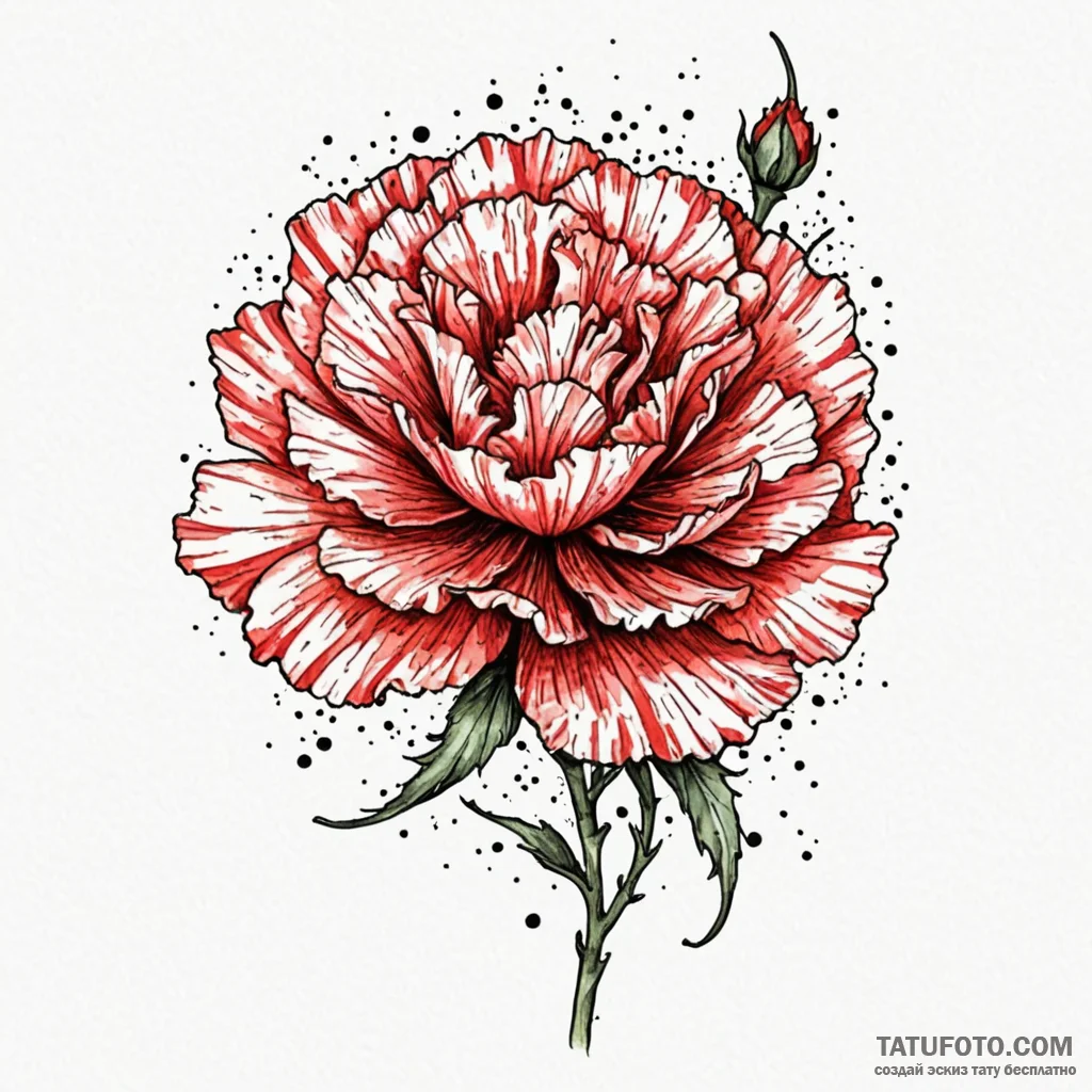 Carnation, tattoo line art, stylized interpre... - эскиз тату (№1750037612_0, 16.06.2025 01:33) — Tatufoto.com