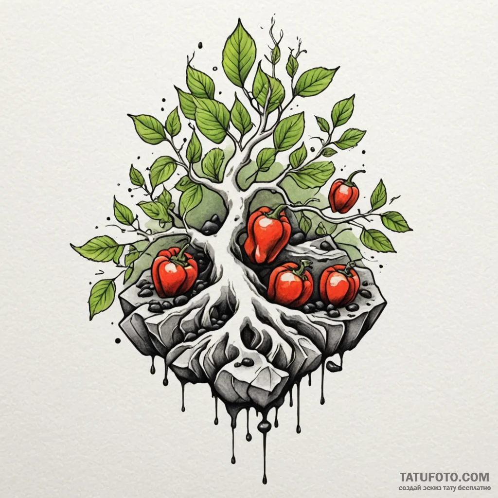 Knotted roots breaking stone, tattoo drawing... - эскиз тату (№1750039598_0, 16.06.2025 02:06) — Tatufoto.com