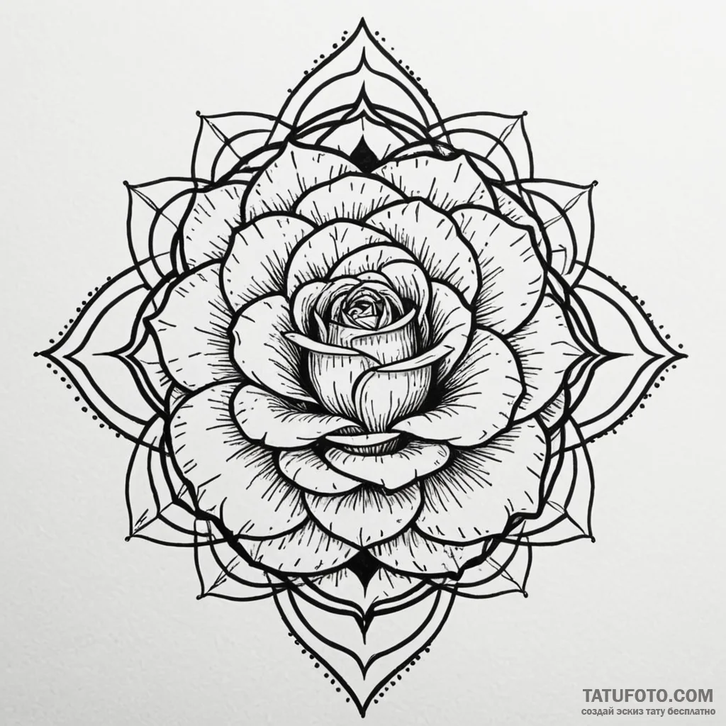 Apocalyptic rose encased in crystal, tattoo d... - эскиз тату (№1750040446_0, 16.06.2025 02:20) — Tatufoto.com
