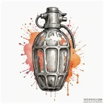 Grenade, artistic tattoo sketch, minimalist a… — эскиз тату (№1750040511_0, 16.06.2025 02:21) — Tatufoto.com