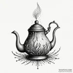 Kettle emitting spectral mist, ink illustrati… — эскиз тату (№1750040576_0, 16.06.2025 02:22) — Tatufoto.com