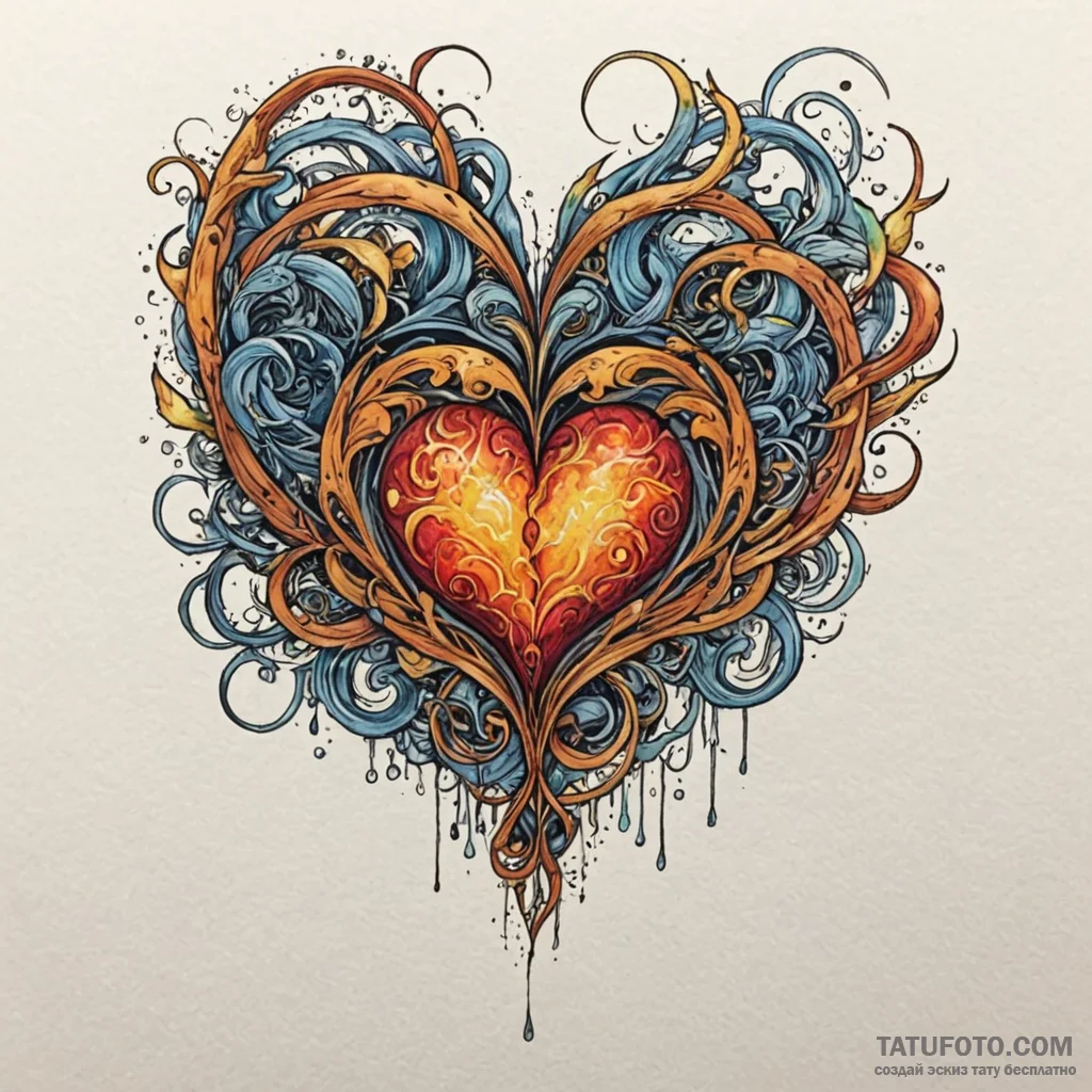 Cursed heart floating in storm, concept art f... - эскиз тату (№1750042108_0, 16.06.2025 02:48) — Tatufoto.com