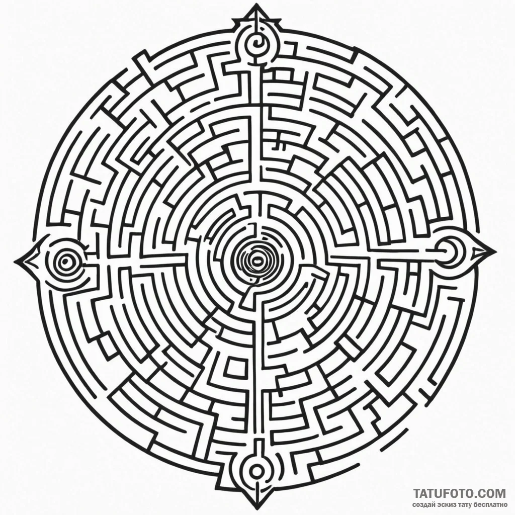 Labyrinth - эскиз тату (№1750044426_0, 16.06.2025 03:27) — Tatufoto.com