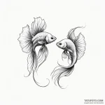 Two fighting fish (siamese fighting fish) — эскиз тату (№1750046119_0, 16.06.2025 03:55) — Tatufoto.com