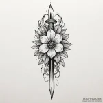 Onyx dagger piercing spectral bloom, tattoo f… — эскиз тату (№1750047224_0, 16.06.2025 04:13) — Tatufoto.com
