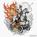 Helios driving a chariot of fire across the s… — эскиз тату (№1750049116_0, 16.06.2025 04:45) — Tatufoto.com