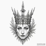 Obsidian relic crowned in frost, ink illustra… — эскиз тату (№1750049835_0, 16.06.2025 04:57) — Tatufoto.com