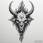 Horned relic devouring celestial flame, tatto… — эскиз тату (№1750050489_0, 16.06.2025 05:08) — Tatufoto.com
