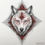 Feral child wearing a wolf’s skull as a mask,… — эскиз тату (№1750051731_0, 16.06.2025 05:28) — Tatufoto.com