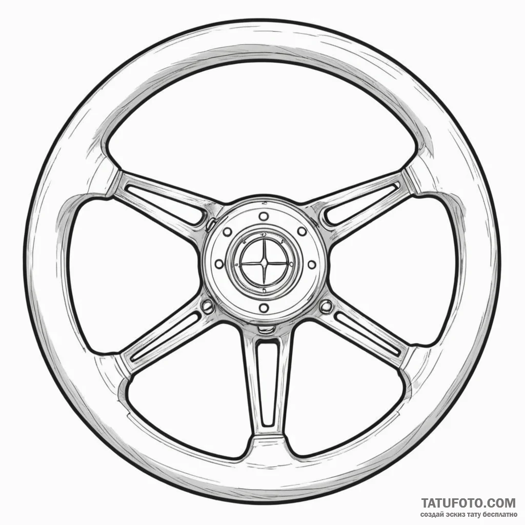 Steering wheel - эскиз тату (№1750053511_0, 16.06.2025 05:58) — Tatufoto.com